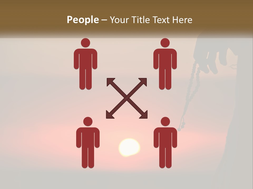 A Person Holding A Rosary With The Sun Setting In The Background PowerPoint Template