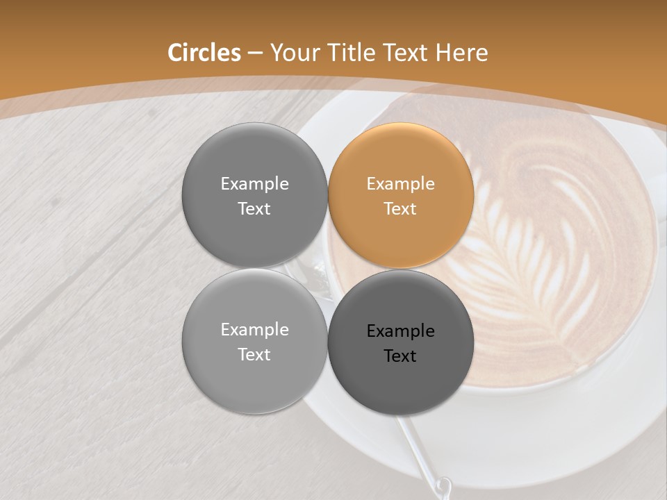 A Cup Of Coffee On A Saucer On A Wooden Table PowerPoint Template