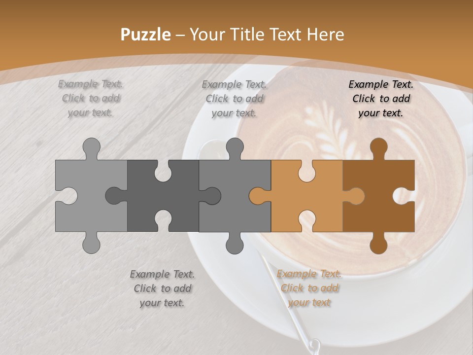 A Cup Of Coffee On A Saucer On A Wooden Table PowerPoint Template