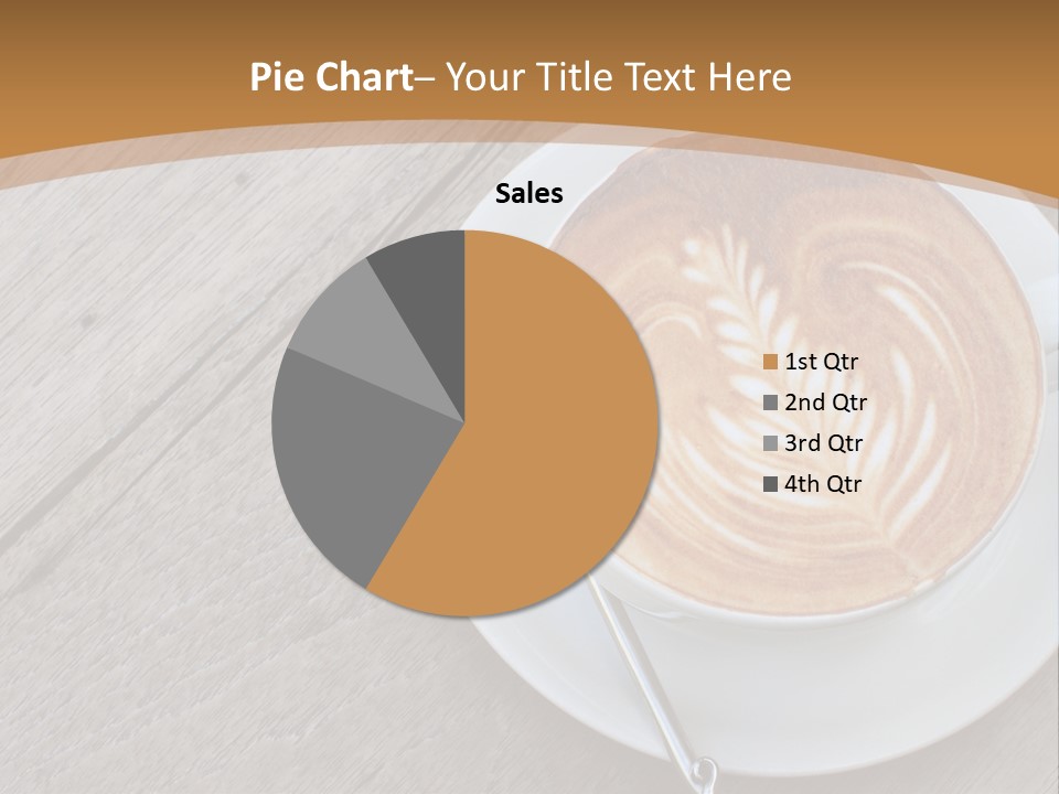 A Cup Of Coffee On A Saucer On A Wooden Table PowerPoint Template