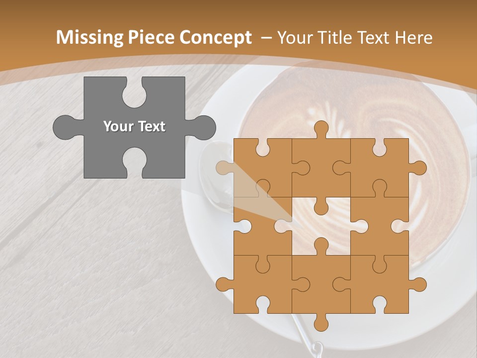 A Cup Of Coffee On A Saucer On A Wooden Table PowerPoint Template