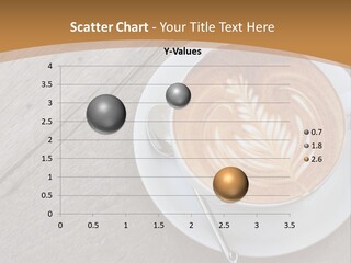 A Cup Of Coffee On A Saucer On A Wooden Table PowerPoint Template
