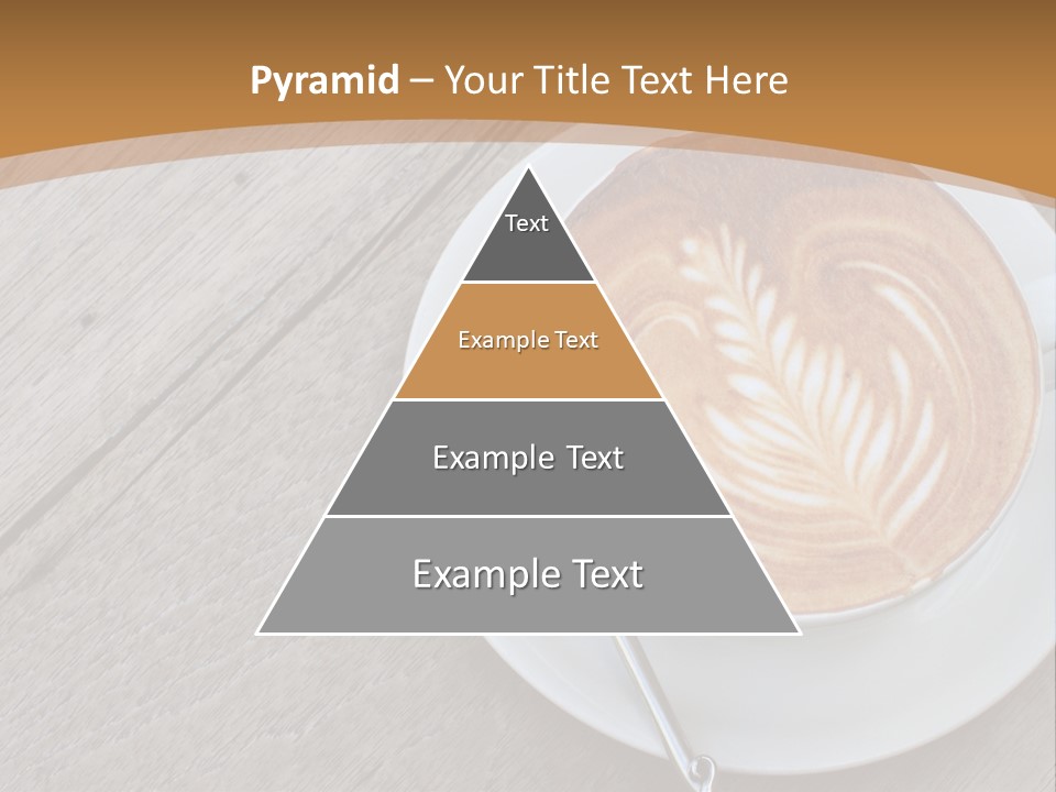 A Cup Of Coffee On A Saucer On A Wooden Table PowerPoint Template