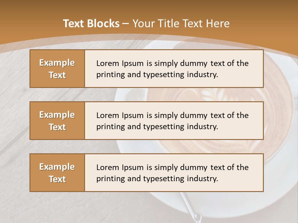 A Cup Of Coffee On A Saucer On A Wooden Table PowerPoint Template