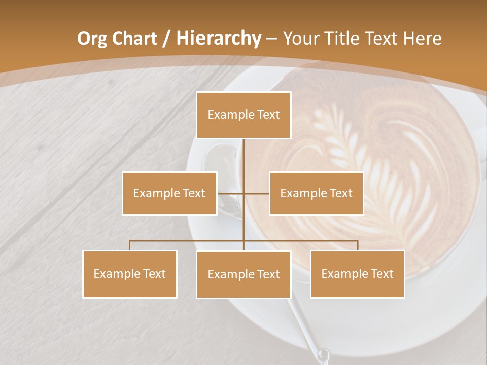 A Cup Of Coffee On A Saucer On A Wooden Table PowerPoint Template