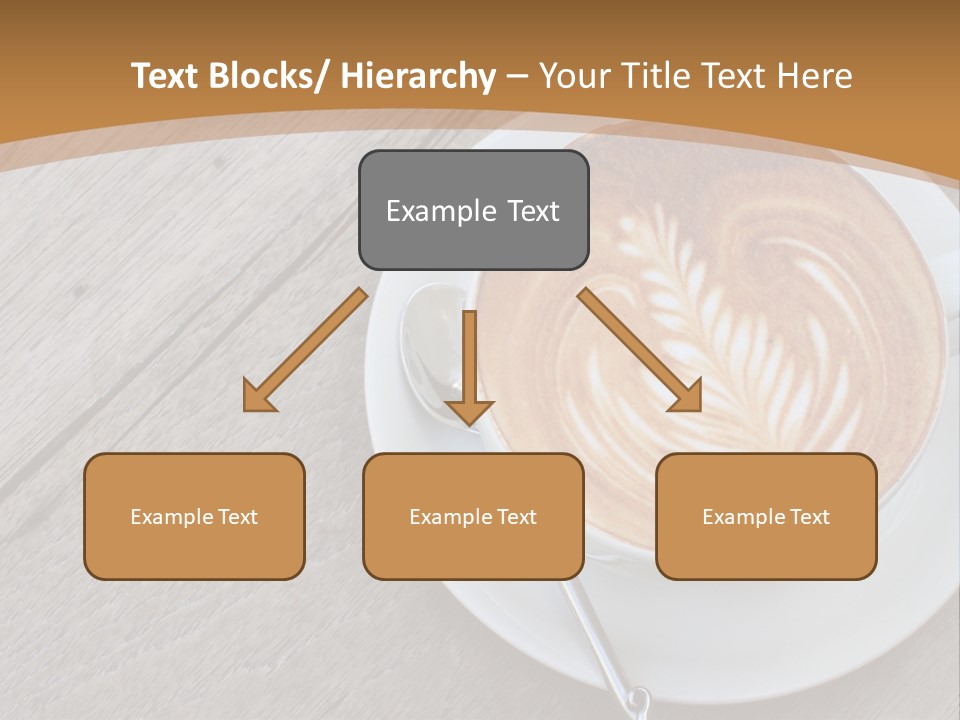 A Cup Of Coffee On A Saucer On A Wooden Table PowerPoint Template