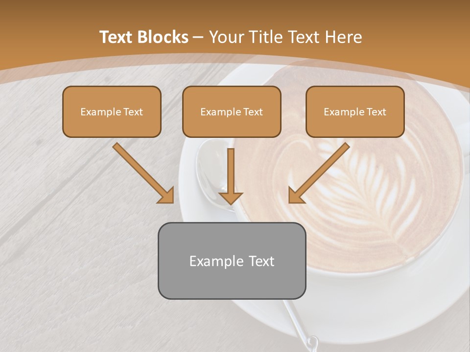 A Cup Of Coffee On A Saucer On A Wooden Table PowerPoint Template