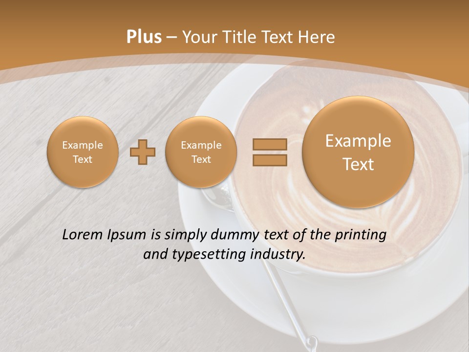 A Cup Of Coffee On A Saucer On A Wooden Table PowerPoint Template