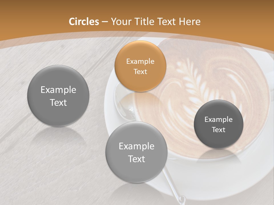A Cup Of Coffee On A Saucer On A Wooden Table PowerPoint Template