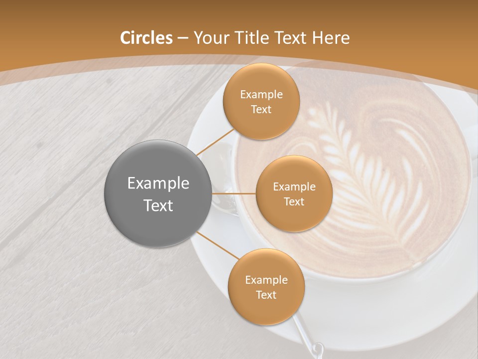 A Cup Of Coffee On A Saucer On A Wooden Table PowerPoint Template