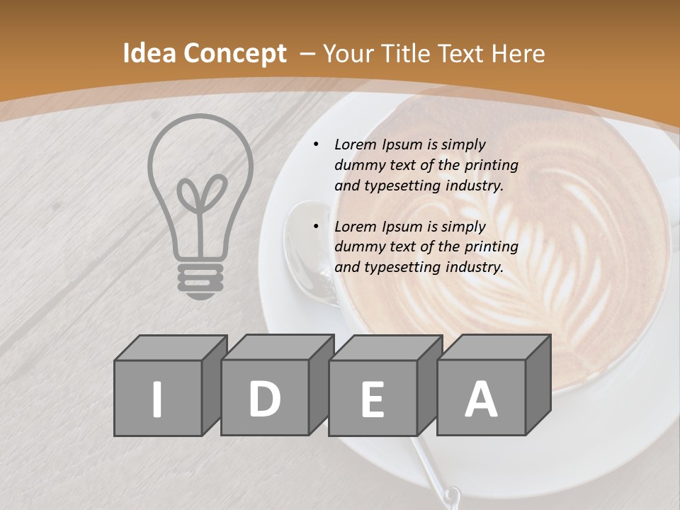 A Cup Of Coffee On A Saucer On A Wooden Table PowerPoint Template