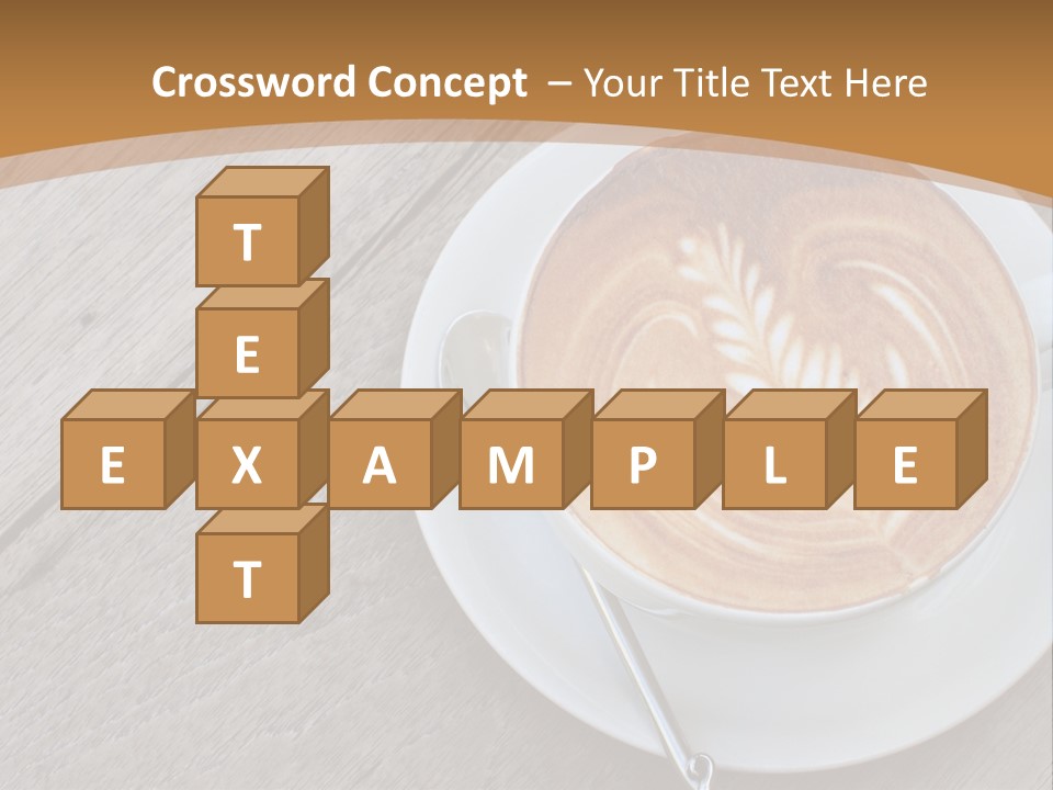 A Cup Of Coffee On A Saucer On A Wooden Table PowerPoint Template