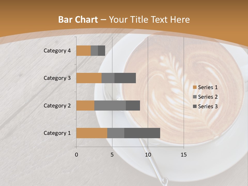 A Cup Of Coffee On A Saucer On A Wooden Table PowerPoint Template