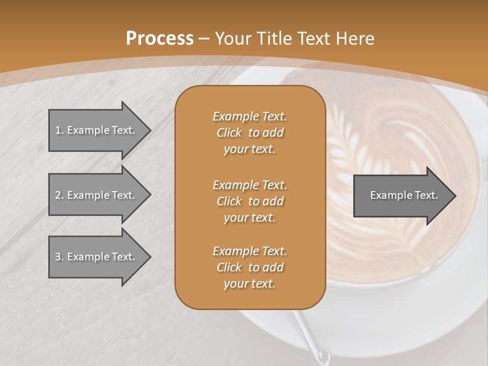A Cup Of Coffee On A Saucer On A Wooden Table PowerPoint Template