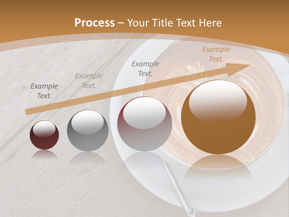 A Cup Of Coffee On A Saucer On A Wooden Table PowerPoint Template