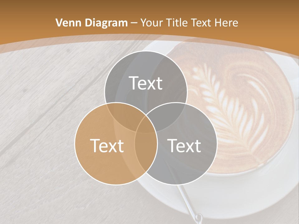 A Cup Of Coffee On A Saucer On A Wooden Table PowerPoint Template