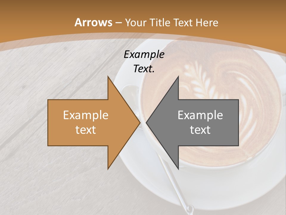 A Cup Of Coffee On A Saucer On A Wooden Table PowerPoint Template