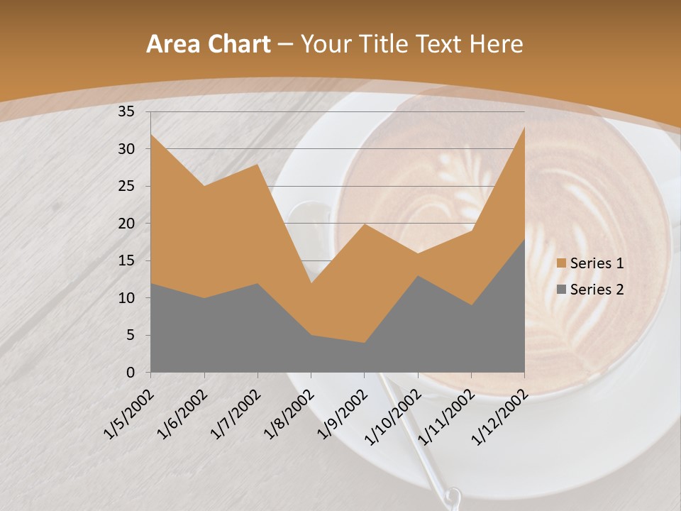 A Cup Of Coffee On A Saucer On A Wooden Table PowerPoint Template