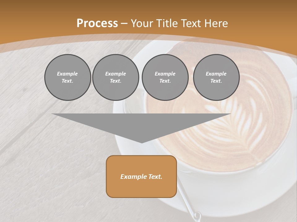 A Cup Of Coffee On A Saucer On A Wooden Table PowerPoint Template