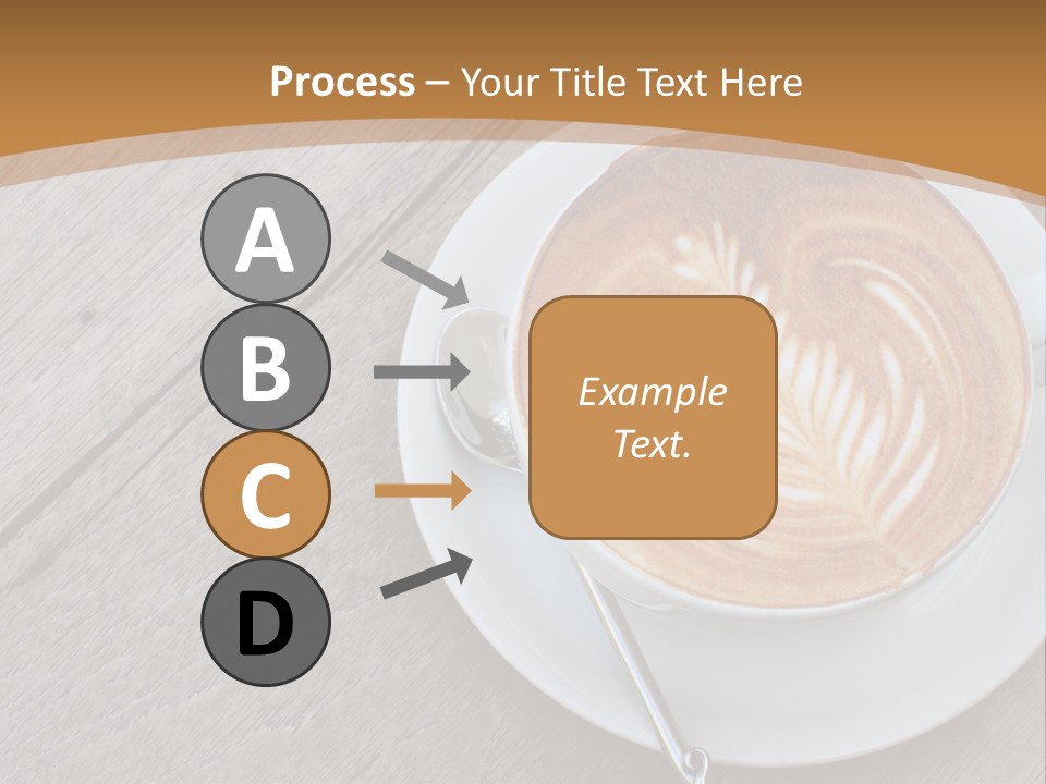 A Cup Of Coffee On A Saucer On A Wooden Table PowerPoint Template
