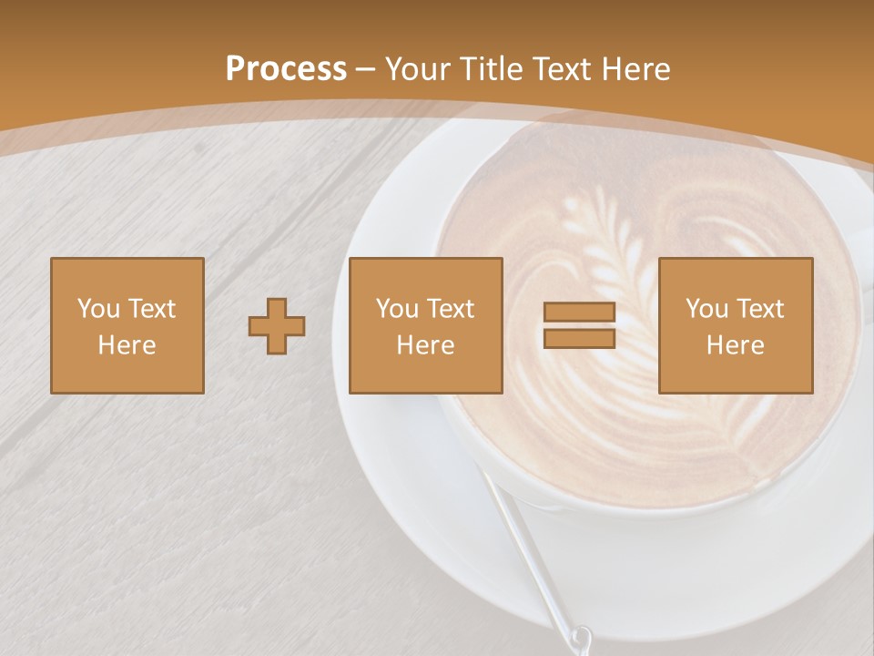 A Cup Of Coffee On A Saucer On A Wooden Table PowerPoint Template