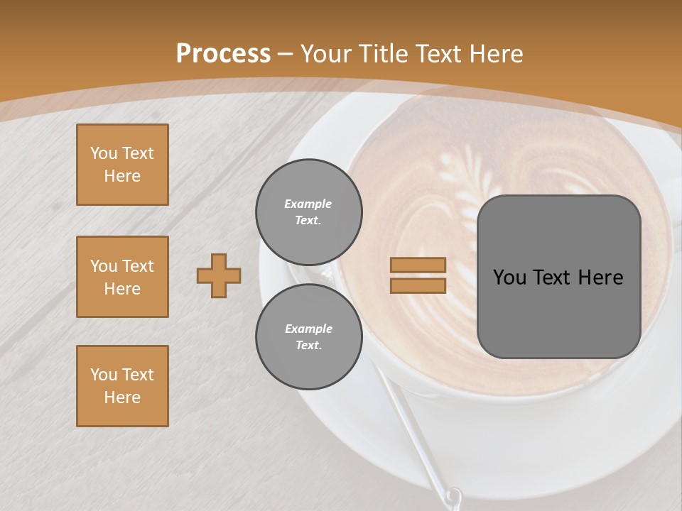 A Cup Of Coffee On A Saucer On A Wooden Table PowerPoint Template