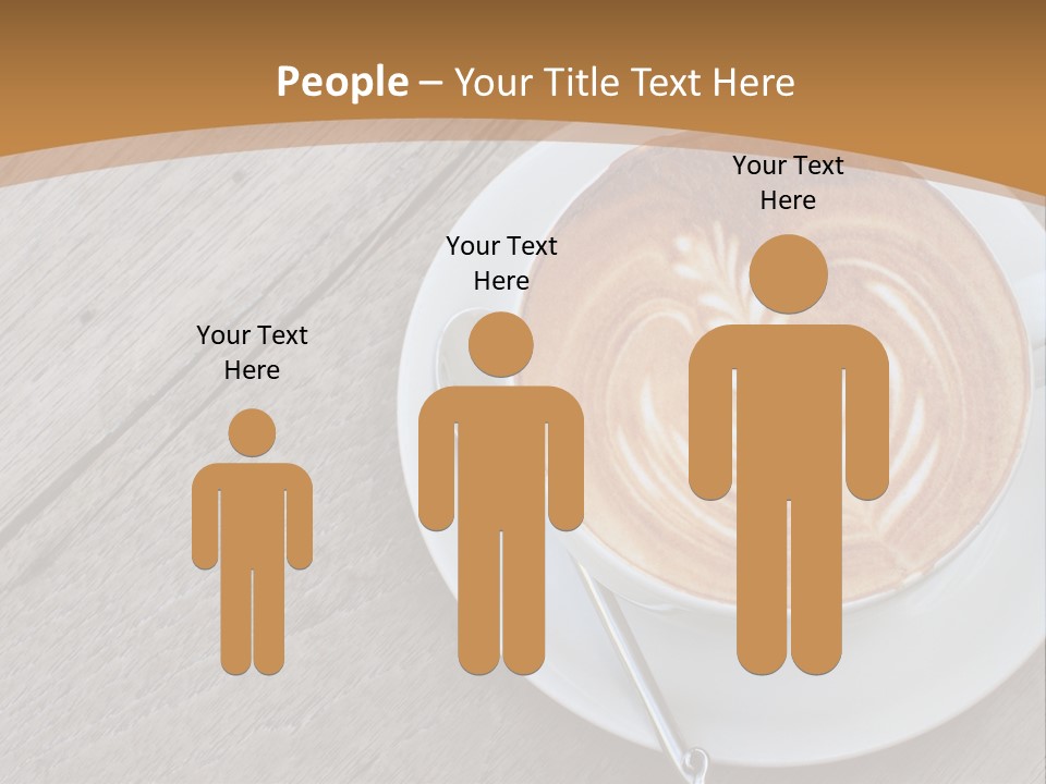 A Cup Of Coffee On A Saucer On A Wooden Table PowerPoint Template