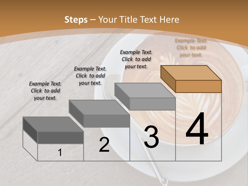 A Cup Of Coffee On A Saucer On A Wooden Table PowerPoint Template