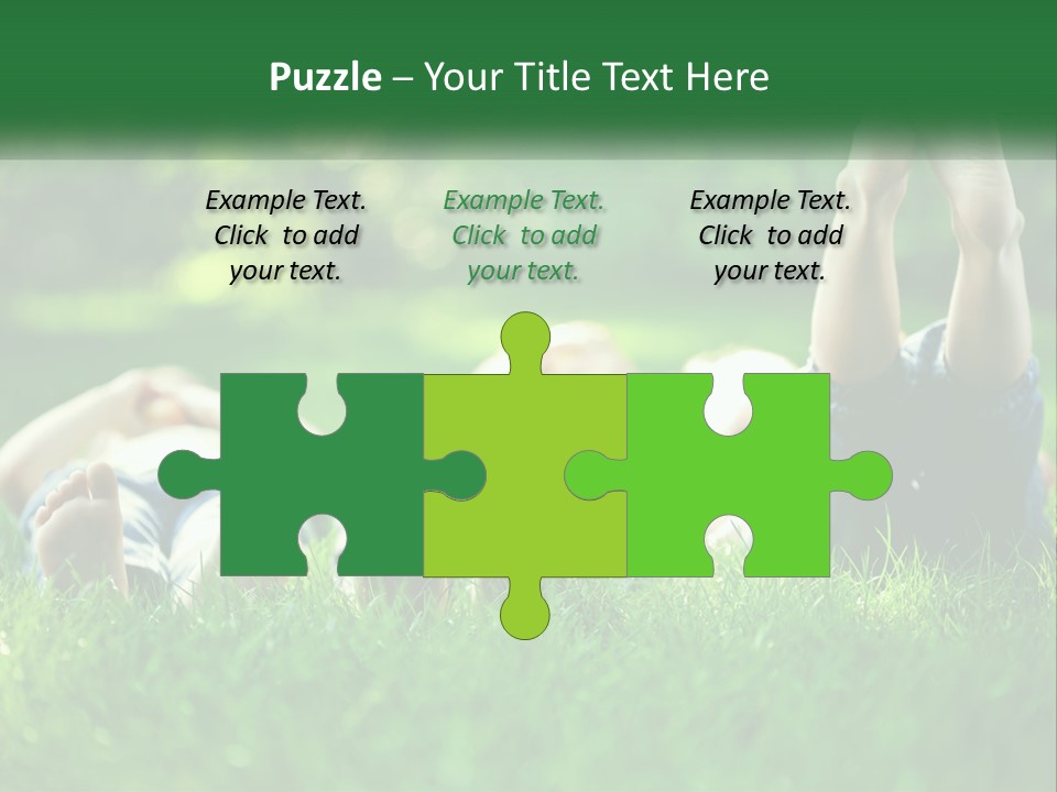 A Group Of People Laying On Top Of A Lush Green Field PowerPoint Template