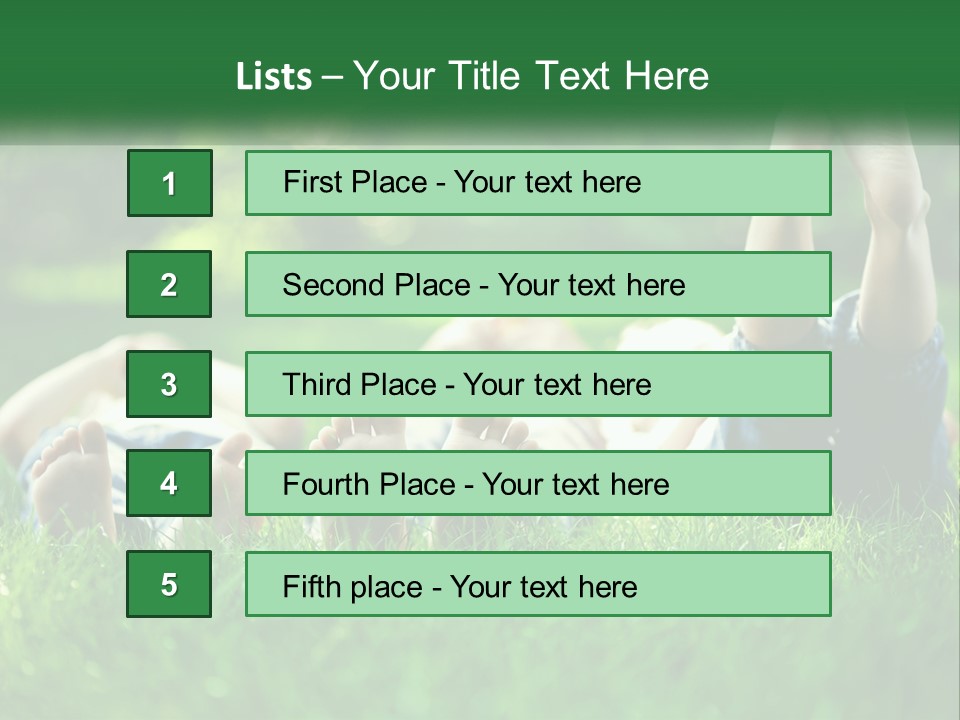 A Group Of People Laying On Top Of A Lush Green Field PowerPoint Template