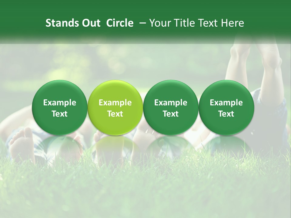 A Group Of People Laying On Top Of A Lush Green Field PowerPoint Template