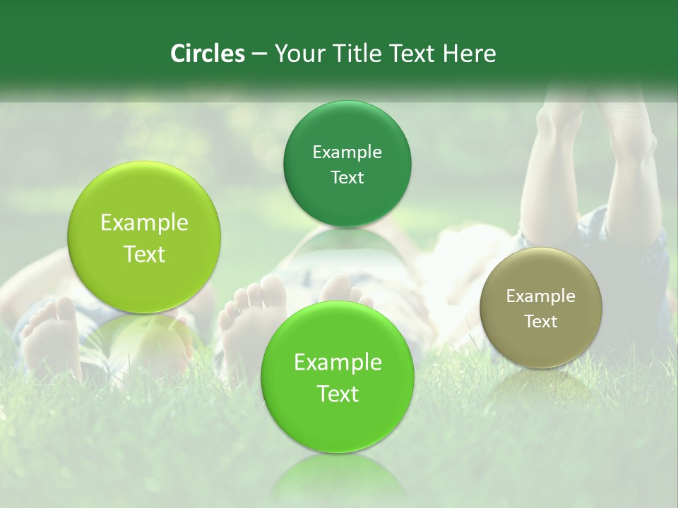 A Group Of People Laying On Top Of A Lush Green Field PowerPoint Template