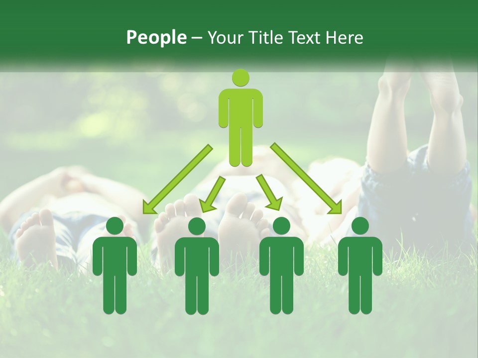 A Group Of People Laying On Top Of A Lush Green Field PowerPoint Template