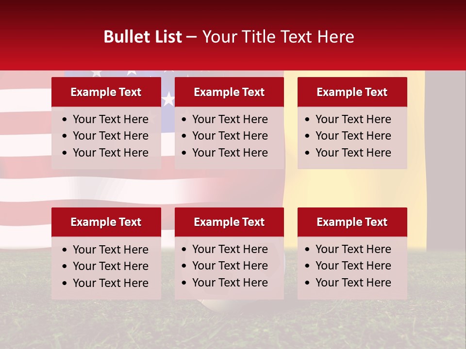 A Soccer Ball On A Field With Flags In The Background PowerPoint Template