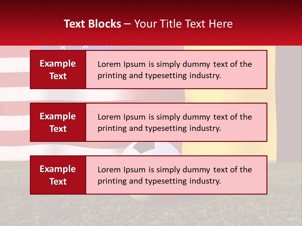 A Soccer Ball On A Field With Flags In The Background PowerPoint Template