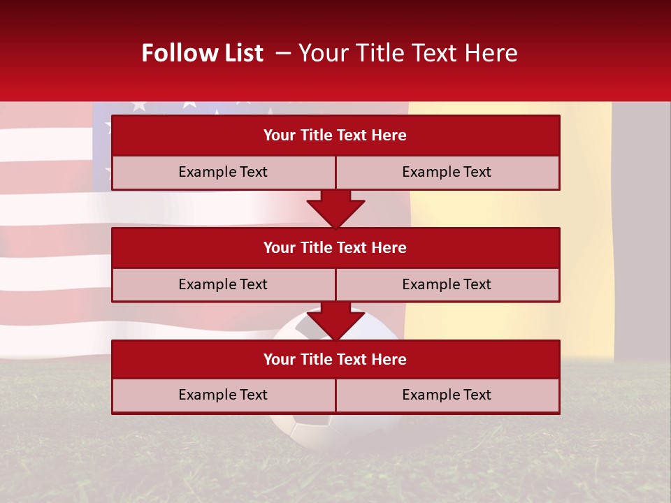A Soccer Ball On A Field With Flags In The Background PowerPoint Template