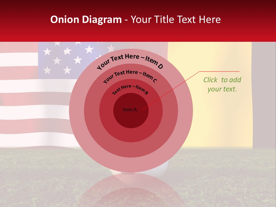 A Soccer Ball On A Field With Flags In The Background PowerPoint Template