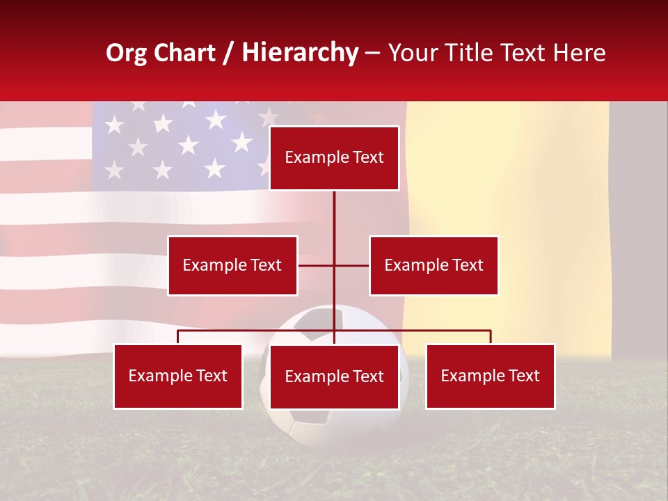 A Soccer Ball On A Field With Flags In The Background PowerPoint Template
