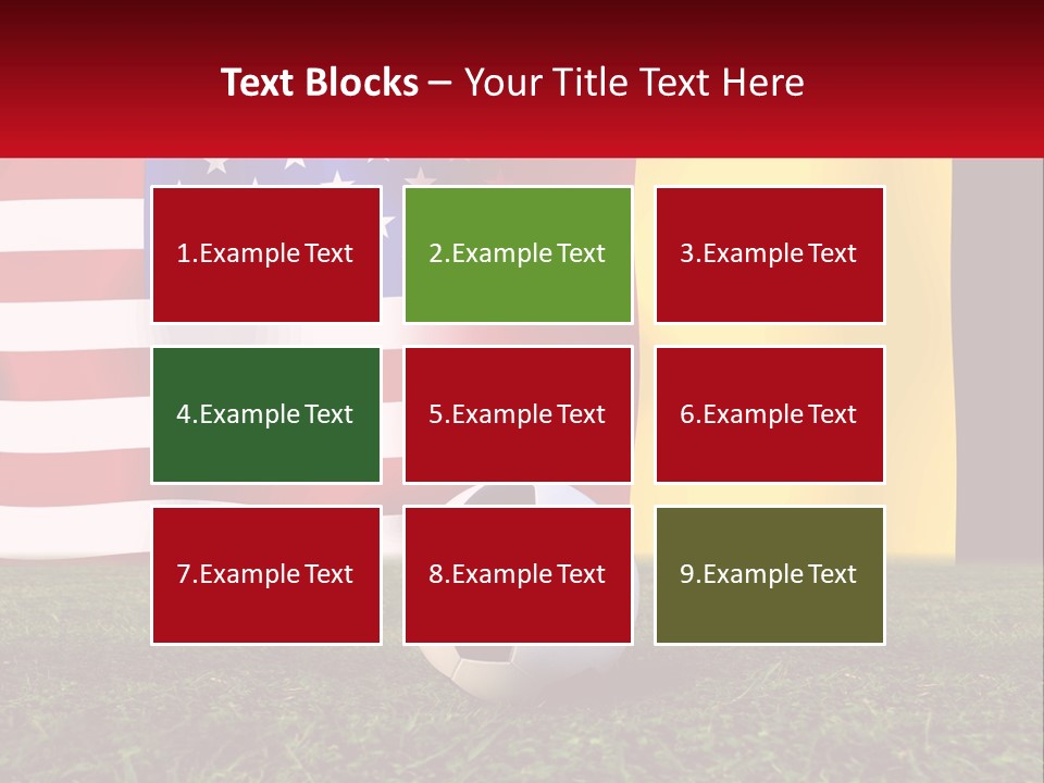 A Soccer Ball On A Field With Flags In The Background PowerPoint Template