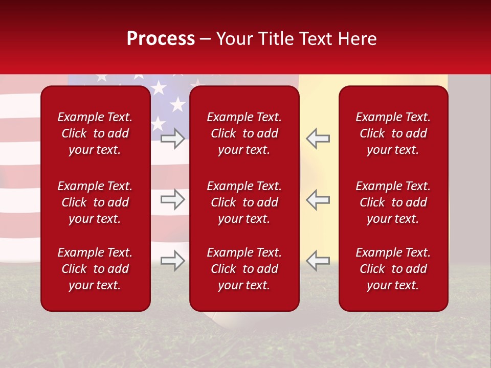 A Soccer Ball On A Field With Flags In The Background PowerPoint Template