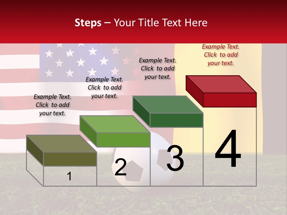 A Soccer Ball On A Field With Flags In The Background PowerPoint Template