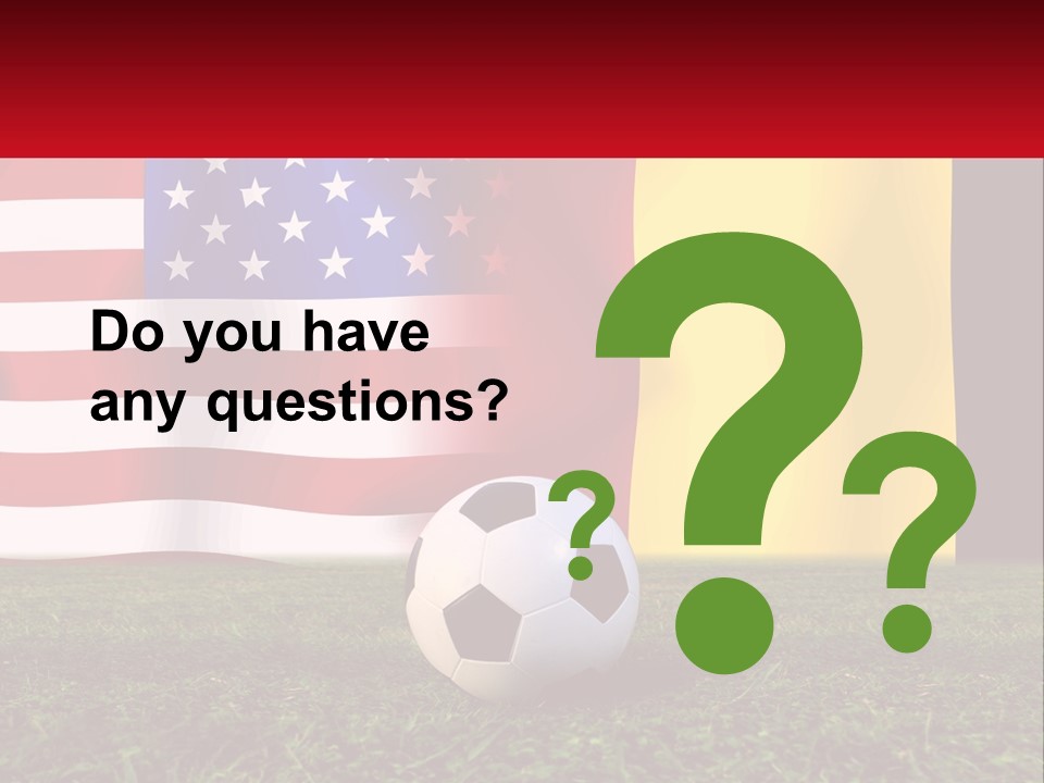 A Soccer Ball On A Field With Flags In The Background PowerPoint Template