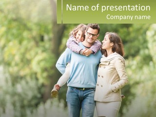 A Group Of People Walking Down A Street With Trees In The Background PowerPoint Template