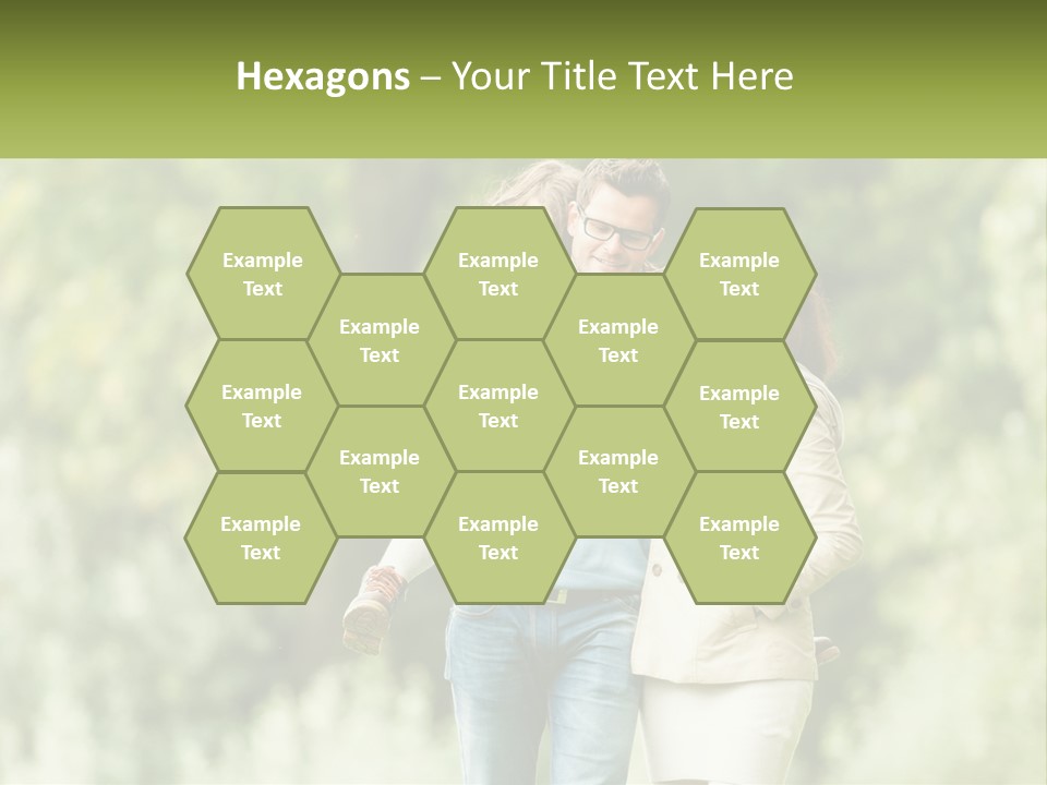 A Group Of People Walking Down A Street With Trees In The Background PowerPoint Template