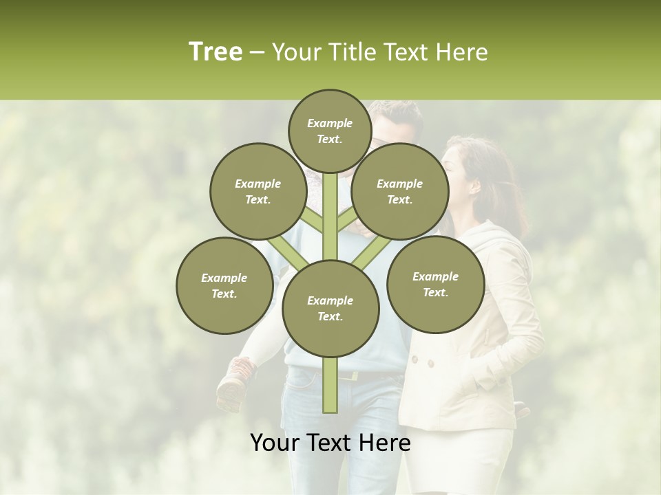 A Group Of People Walking Down A Street With Trees In The Background PowerPoint Template