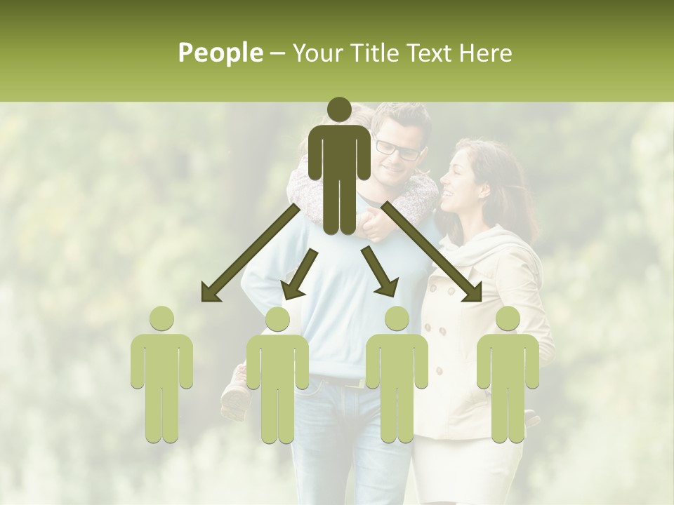 A Group Of People Walking Down A Street With Trees In The Background PowerPoint Template