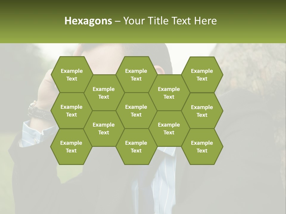 A Man In A Suit Sitting Next To A Tree PowerPoint Template