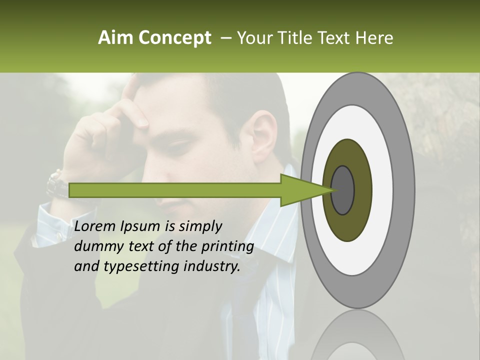 A Man In A Suit Sitting Next To A Tree PowerPoint Template