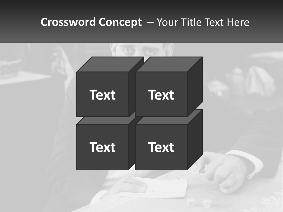 A Man In A Tuxedo Sitting At A Table PowerPoint Template