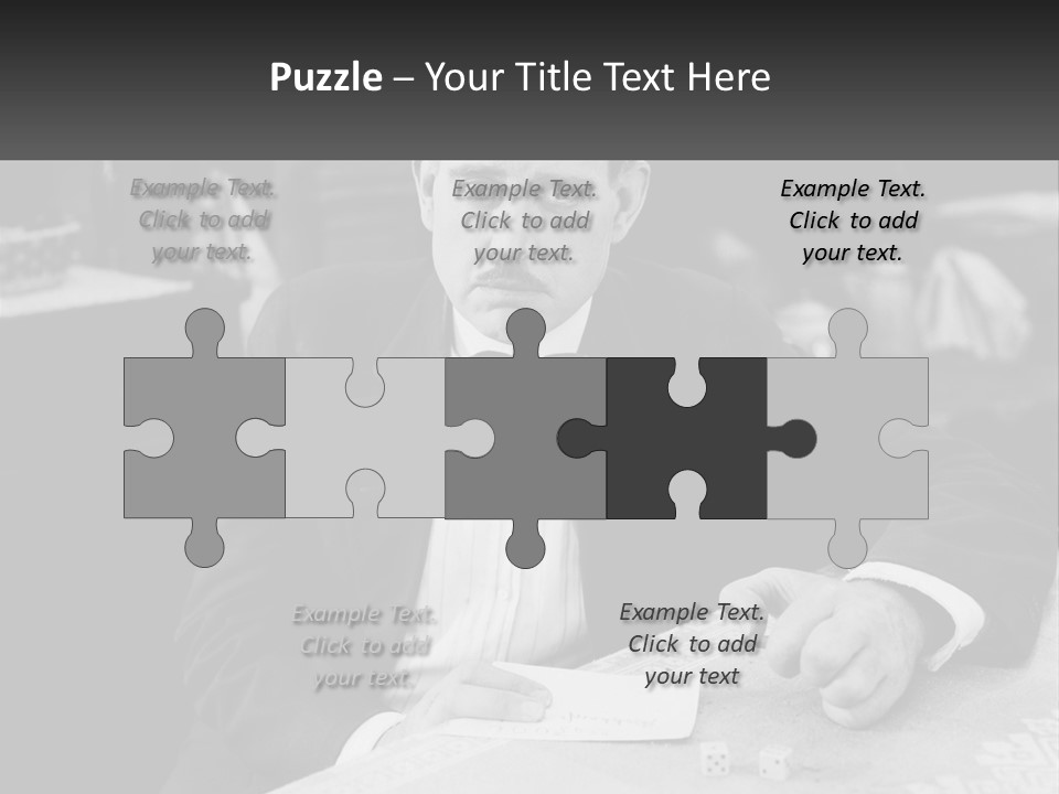 A Man In A Tuxedo Sitting At A Table PowerPoint Template